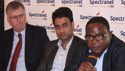 (L-r): David Venn, chief executive officer; Devendra Sing, head of Sales, and  Mike Ogor, head of Marketing, Spectranet 4G LTE, during Spectranet Media Forum, held at Protea Ikeja on Wednesday